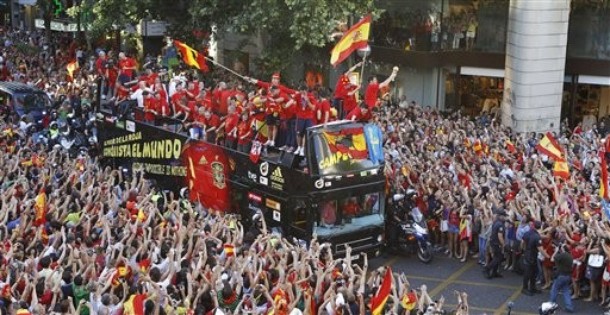 A spanyolok óriási fiesztát csaptak Madridban