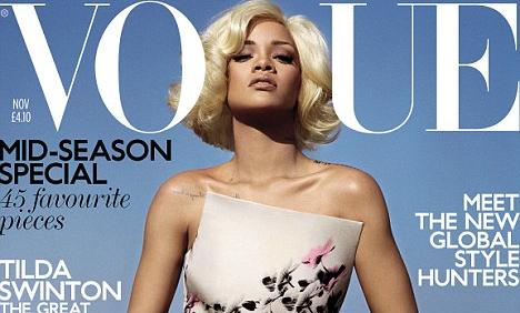 Rihanna platinaszőkén a Vogue-ban!
