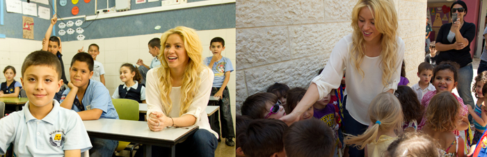 Shakira jeruzsálemi iskolába látogatott