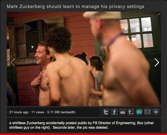 Félmeztelen képet posztoltak Mark Zuckerbergről